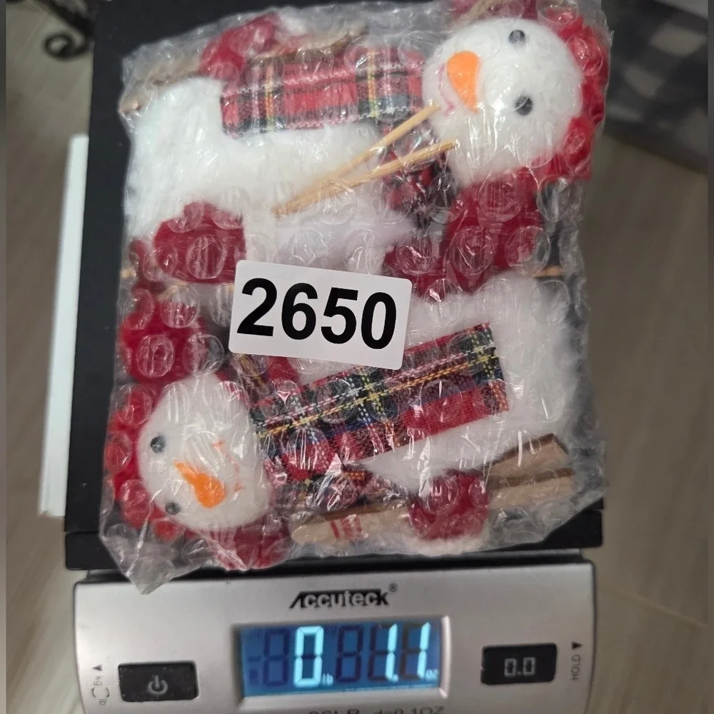 Snowskiing Snowman Christmas Tree Ornaments Set